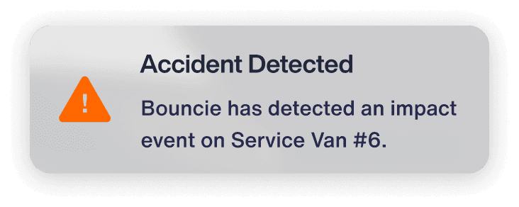 A notification about a detected accident
