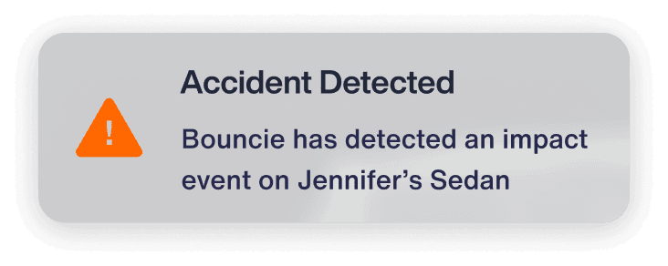 A notification about a detected accident