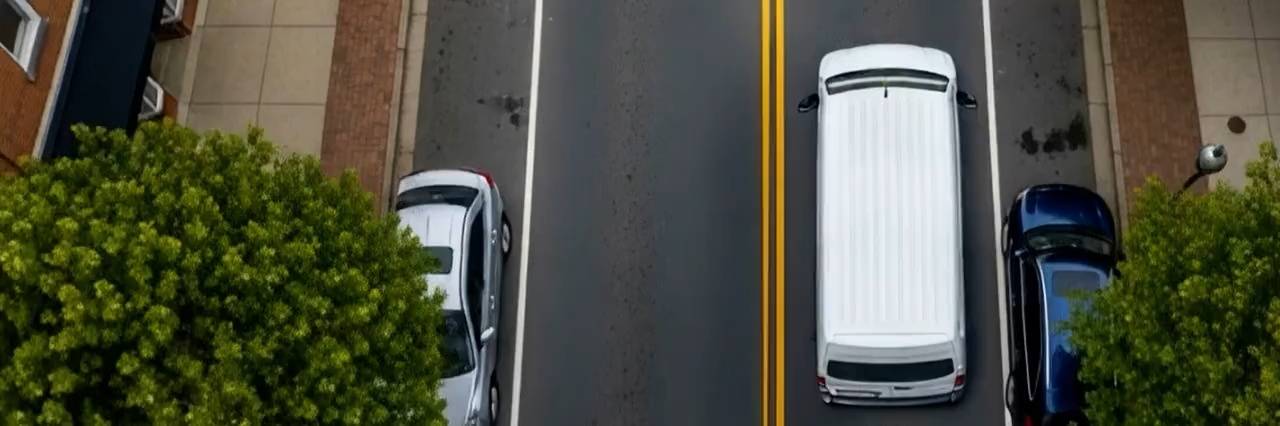A fleet vehicle driving
